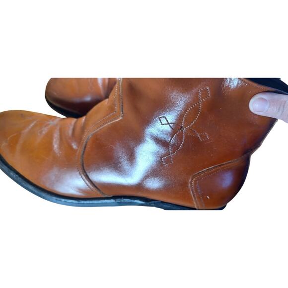 Vintage Hy-Test Tufgum Side-Zip Western Ankle Boots Brown Leather Men’s 10 XE - Picture 11 of 11